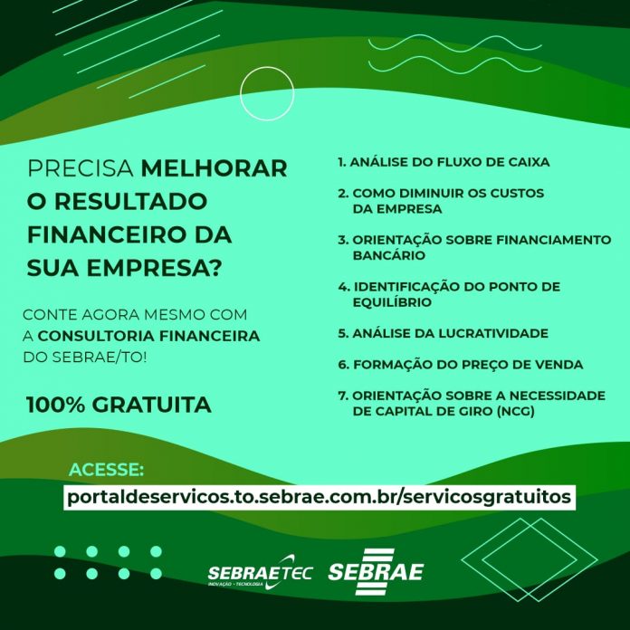 Sebrae Tocantins disponibiliza 1 milhão de reais em consultorias gratuitas para pequenos negócios