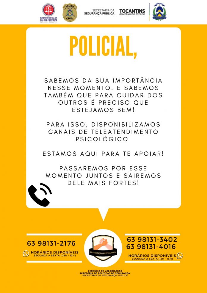 Segurança Pública implanta serviço de atendimento psicossocial para os servidores da SSP-TO