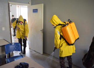 Centros de Saúde da Comunidade de Palmas estão sendo descontaminados em ação que tem o apoio do Exército