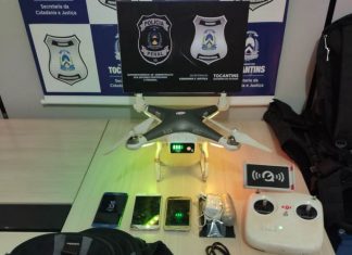 Homem é preso com drone tentando jogar celulares e drogas dentro da CPP de Palmas