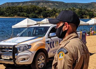 Polícia Militar e Forças de Segurança realizam operação de combate à Covid-19 em praias e acampamentos da região central do Estado