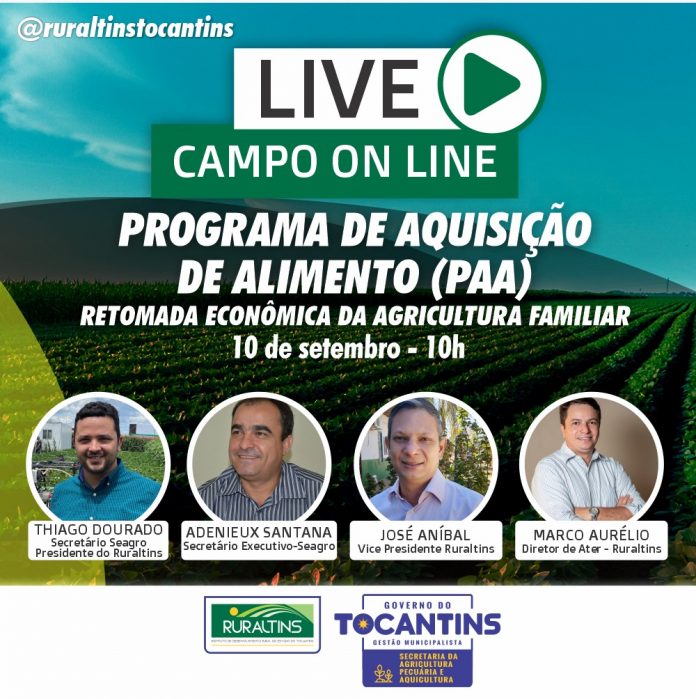 Com foco na retomada econômica da agricultura familiar, Governo do Tocantins anuncia investimento de R$ 5 milhões no Programa de Aquisição de Alimentos