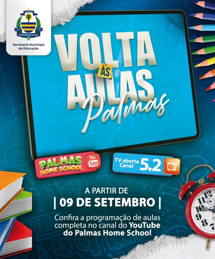 Aulas da rede municipal de Palmas serão retomadas à distância nesta quarta, 09
