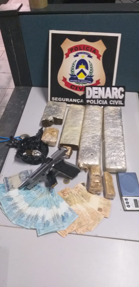 Polícia Civil apreende quase 5 kg de drogas e prende suspeito de tráfico em Araguaína