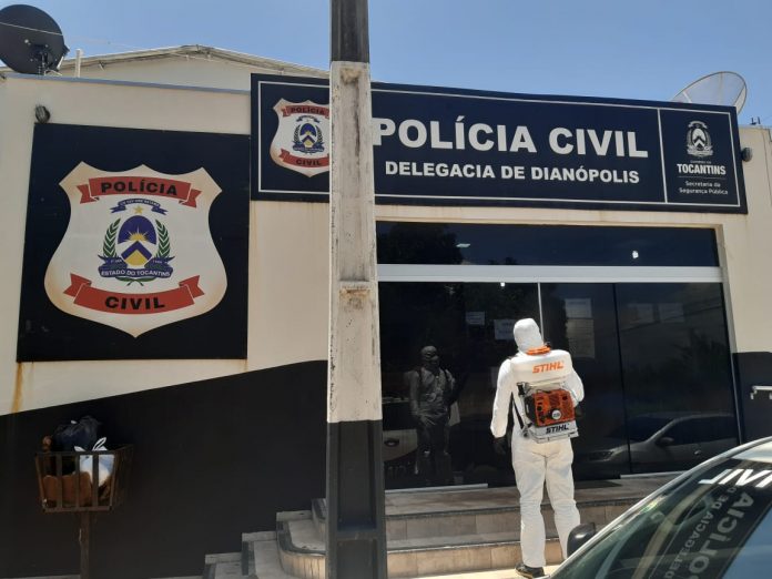 Unidades da Polícia Civil do Tocantins passam por sanitização contra a Covid-19