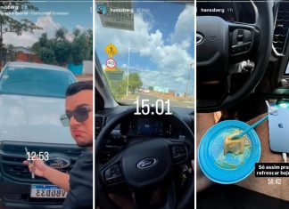 Filho de servidora pública ostenta com caminhonete do governo e dirige em alta velocidade; vídeo