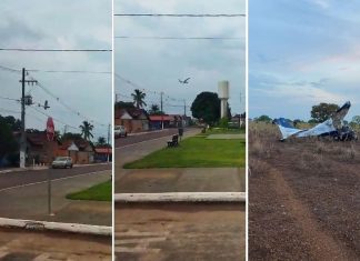 Vídeo mostra avião perdendo altitude antes de cair em fazenda no Tocantins e deixar um morto e um ferido