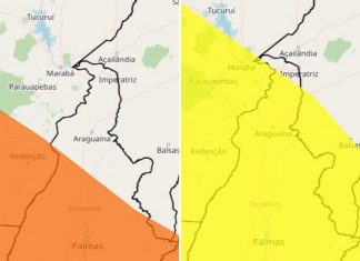 Alerta laranja com previsão de tempestades avança para mais regiões do Tocantins até esta terça-feira
