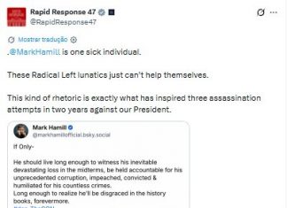 Casa Branca chama Mark Hamill de ‘doente’ após ator publicar imagem de IA de Trump em túmulo; artista apagou post e se desculpou