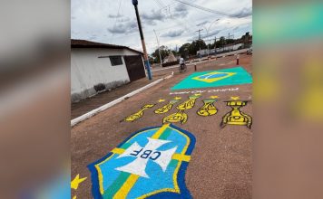 Ruas e praças ganham pinturas especiais para a Copa do Mundo em cidades do TO; veja imagens