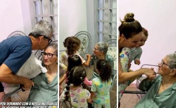Família reúne gerações para dormir com matriarca na véspera do aniversário de 100 anos, no TO
