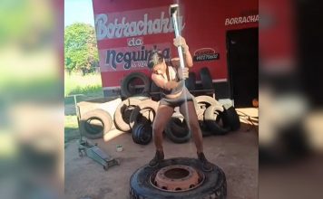 Mulher que viralizou com trabalho pesado em borracharia diz que atividade ajudou durante luto do filho