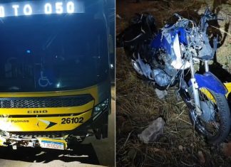Motociclista morre após bater em ônibus do transporte coletivo em Palmas