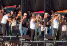 Sertanejo Henrique e Xand Avião aliviam o calor com banho no palco durante show em Palmas; VÍDEO