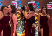 Atriz indiana é beijada à força por fã durante evento