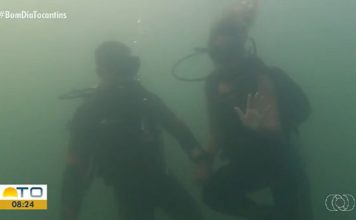 Repórter mergulha com bombeiros e acompanha treinamento em veículos submersos em lago no TO