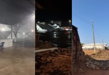 Ventos fortes derrubam tendas e árvores durante temporal em Colinas do Tocantins